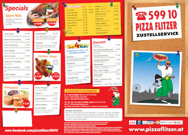 Speisekarte Pizzaflitzer Märzstraße