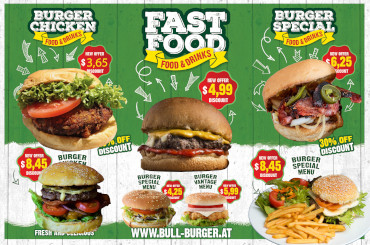 Werbeflyer Bull Burger